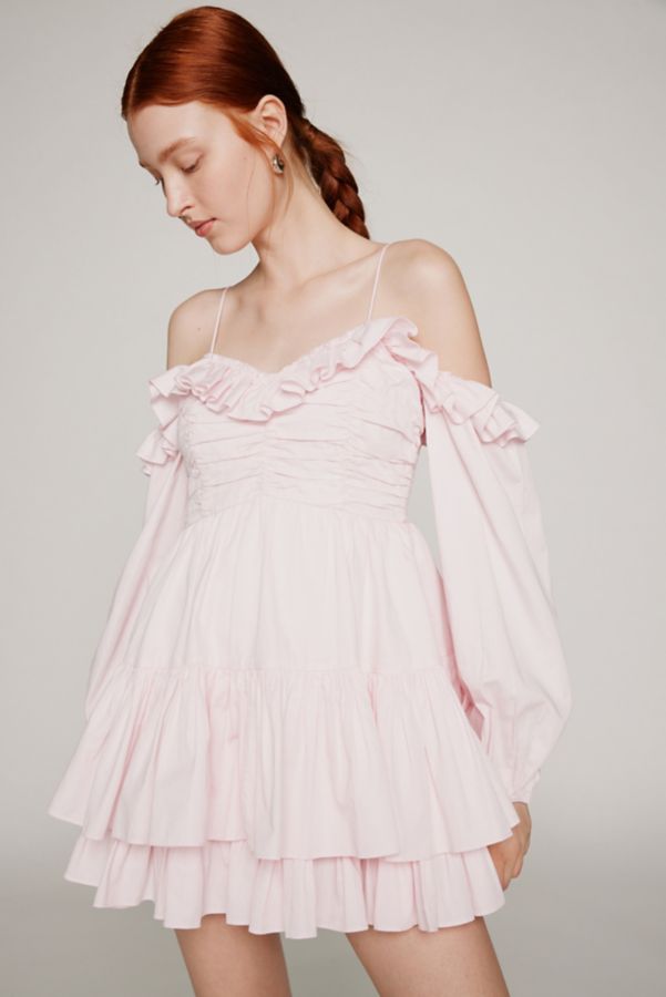 Slide View: 1: LoveShackFancy Zennia Off-The-Shoulder Mini Dress