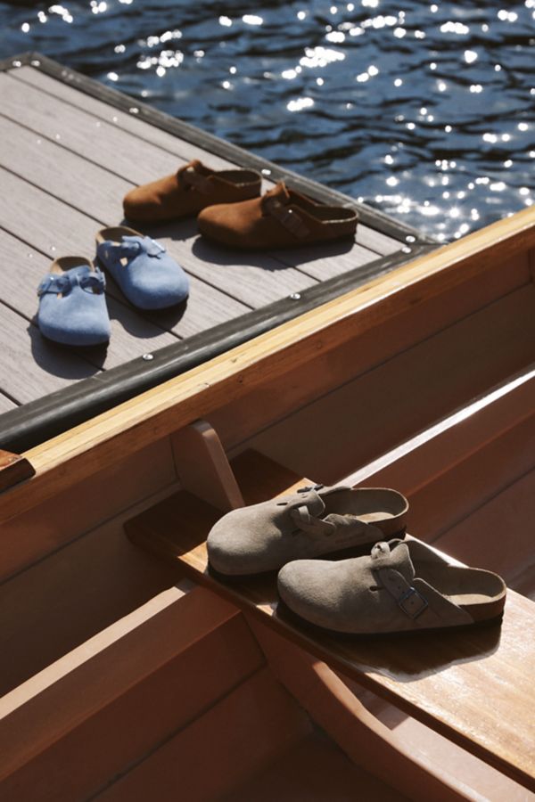 Slide View: 1: Birkenstock Boston Braided Suede Clog