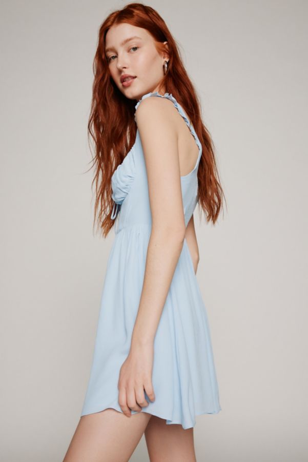 Slide View: 3: Glamorous Flutter Shirred Mini Dress