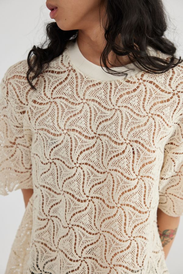 Slide View: 4: David Catalán Crochet Lace Tee