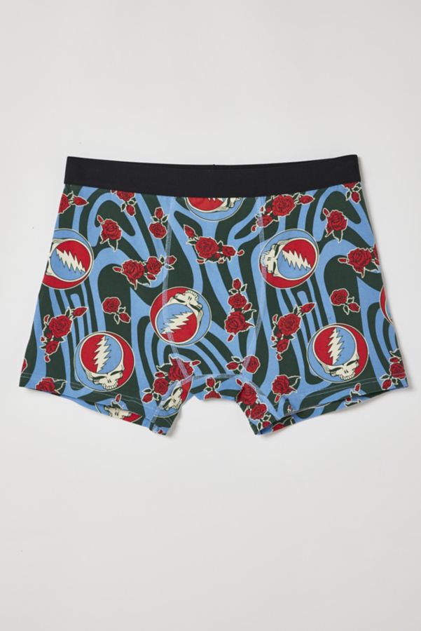 Slide View: 1: Grateful Dead Stealie & Rose Boxer Brief