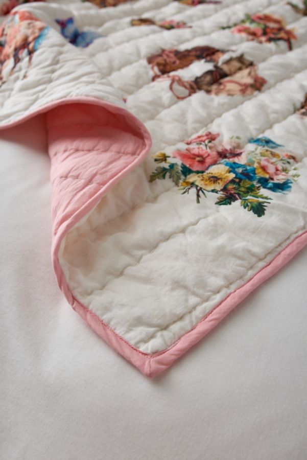 Slide View: 4: Jasmine Cotton Seed Stitch Quilted Throw Blanket