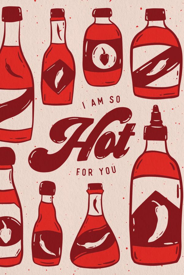 Slide View: 2: Boss Dotty Hot Sauce Love Greeting Card