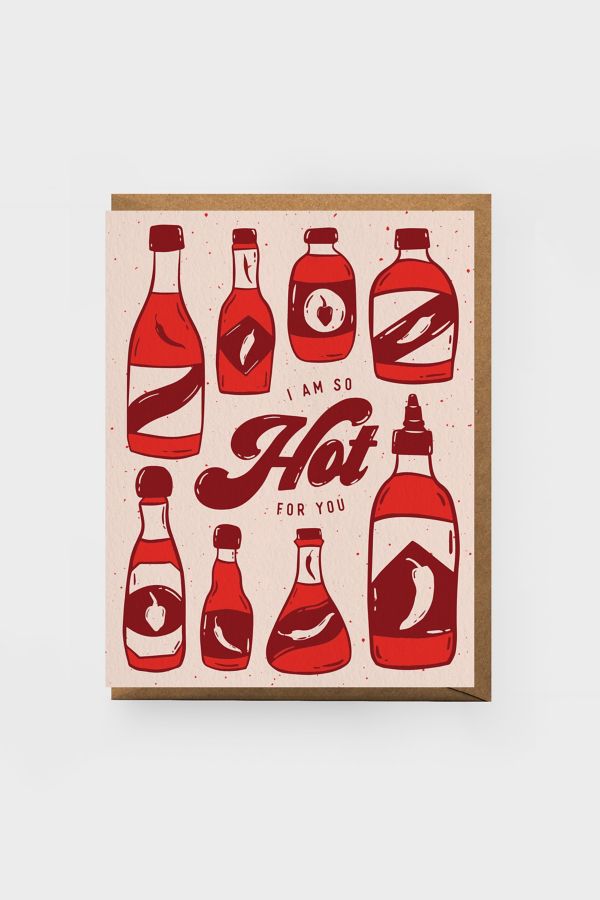 Slide View: 1: Boss Dotty Hot Sauce Love Greeting Card