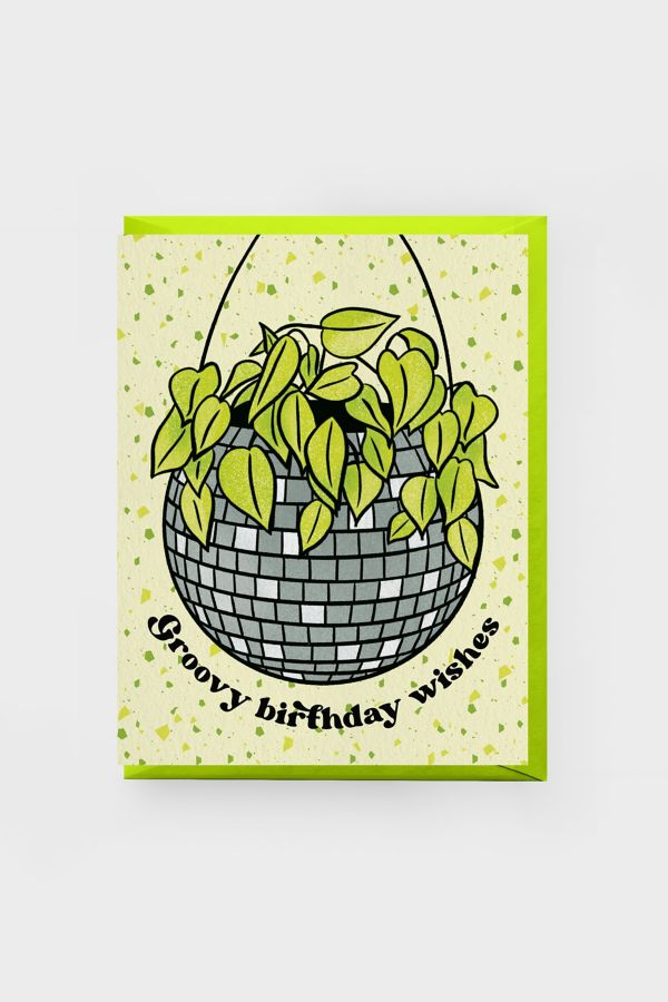 Slide View: 1: Boss Dotty Disco Planter Birthday Card