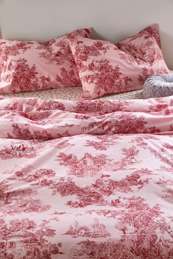 Slide View: 1: Frog Toile Duvet Set