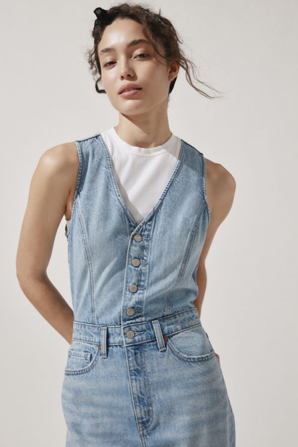 Slide View: 2: Levi's® Denim Wide Leg Jumpsuit