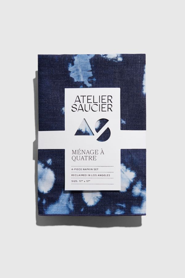 Slide View: 1: ATELIER SAUCIER Denim Napkin Set