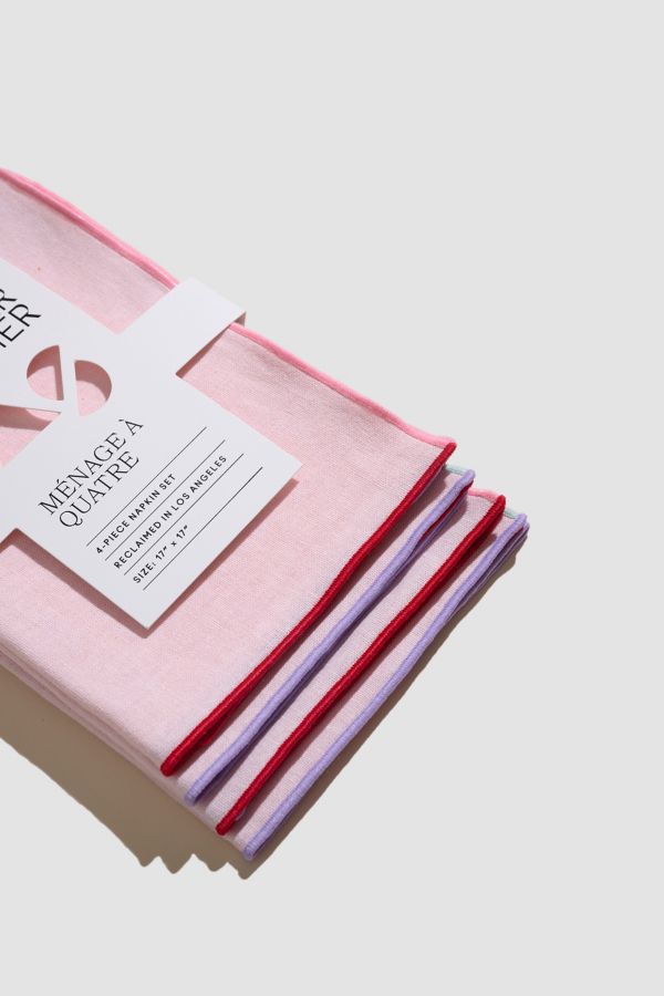 Slide View: 4: ATELIER SAUCIER Blush Linen Napkin Set