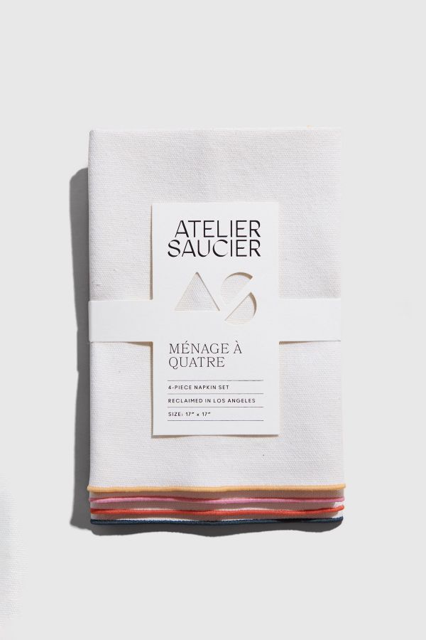 Slide View: 1: ATELIER SAUCIER Burlap Napkin Set