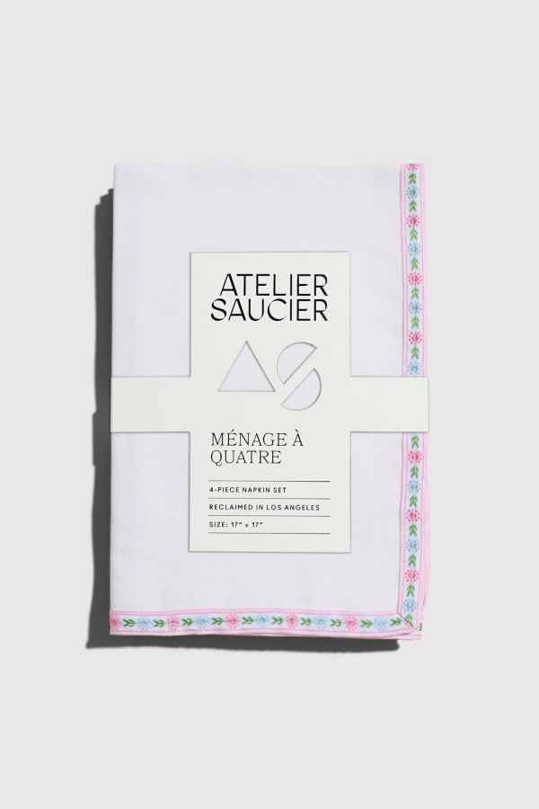 Slide View: 2: ATELIER SAUCIER Frill Trim Napkin Set