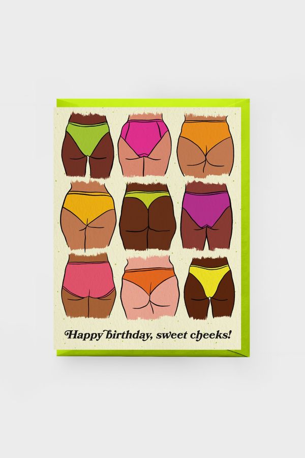 Slide View: 1: Boss Dotty Sweet Cheeks Birthday Card