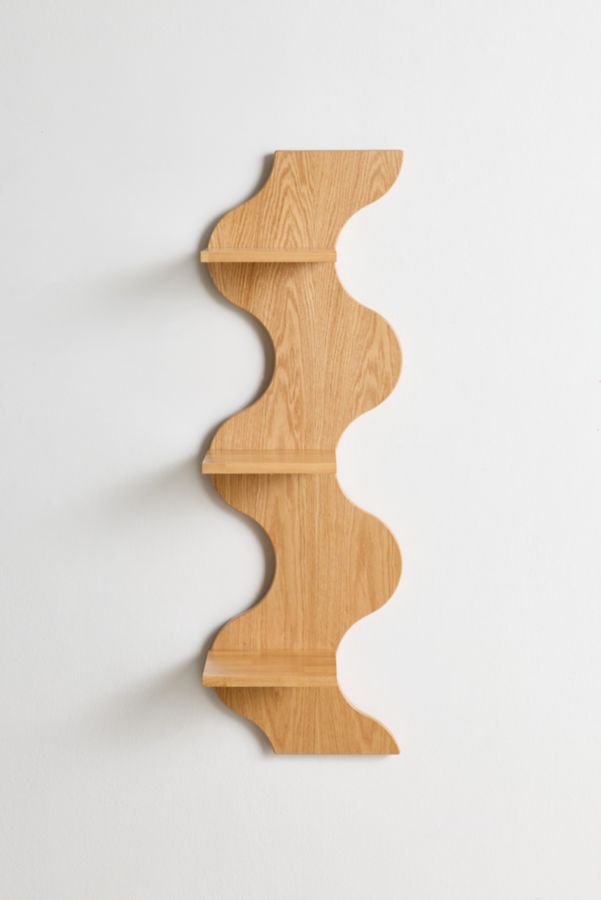 Slide View: 2: Squiggle Book Tower Wall Shelf