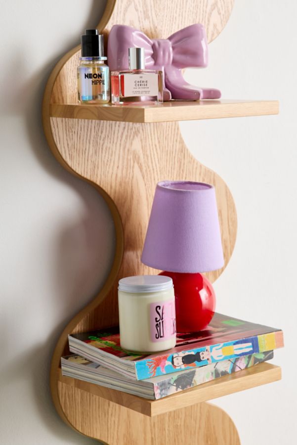 Slide View: 3: Squiggle Book Tower Wall Shelf