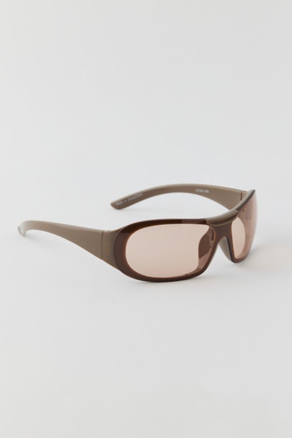 Slide View: 2: Lunettes de soleil bouclier en plastique Sienna