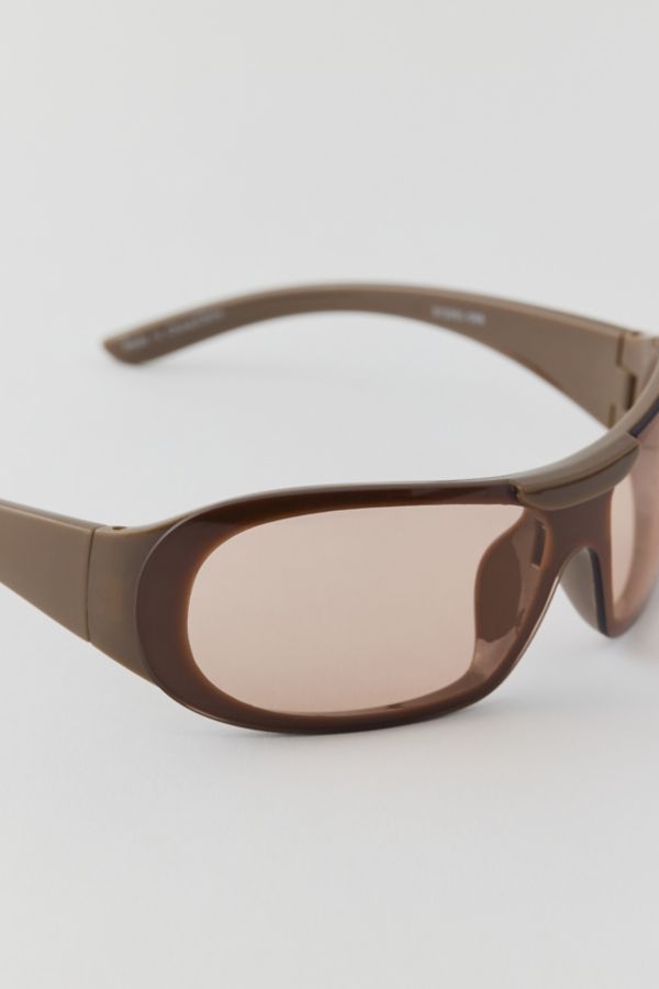 Slide View: 3: Lunettes de soleil bouclier en plastique Sienna