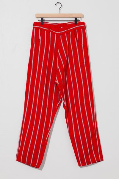 Vintage 1980s Hand Sewn Red Stripe Cotton Jeans