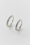 Thumbnail View 2: 14k Gold &  White Gold Plated Rhinestone Hoop Earring