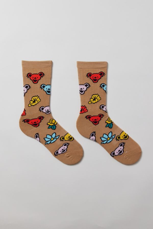 Slide View: 1: Grateful Dead Bear Icon Crew Sock