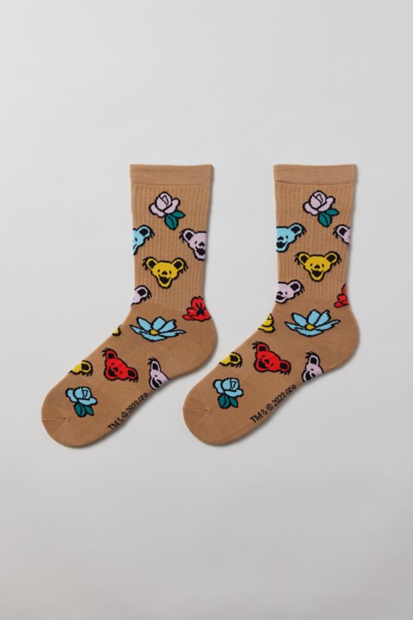 Slide View: 2: Grateful Dead Bear Icon Crew Sock