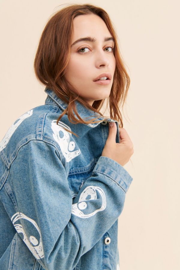 Slide View: 3: The Ragged Priest Dropout Bleach Denim Jacket