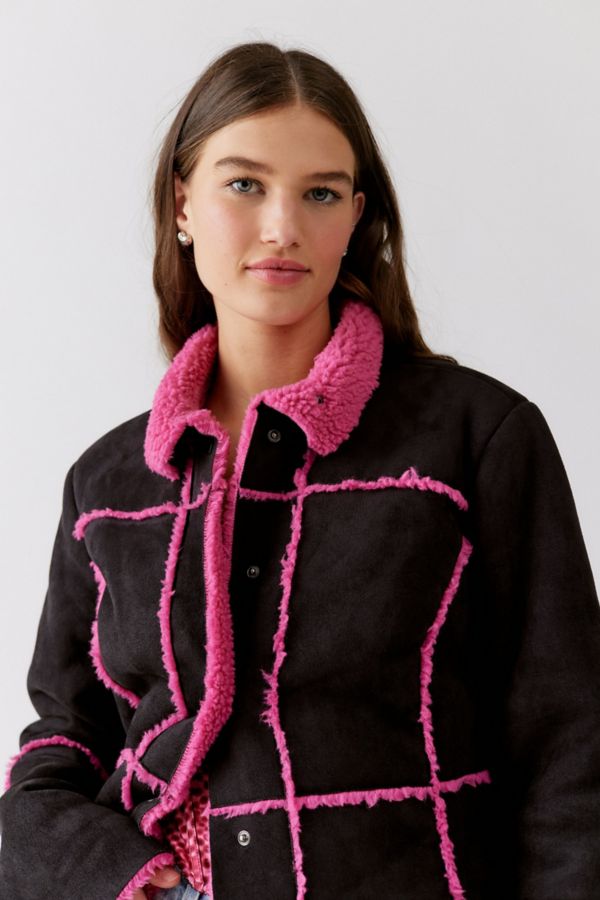 Slide View: 3: UO Julia Sherpa Lined Jacket