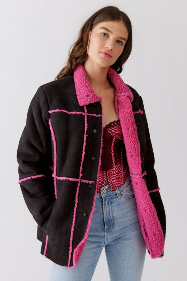 Slide View: 1: UO Julia Sherpa Lined Jacket