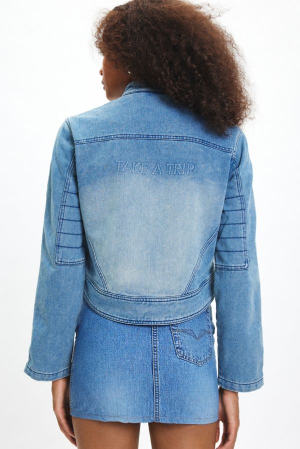 Slide View: 4: Veste En Denim Mini Racing Take A Trip House Of Sunny