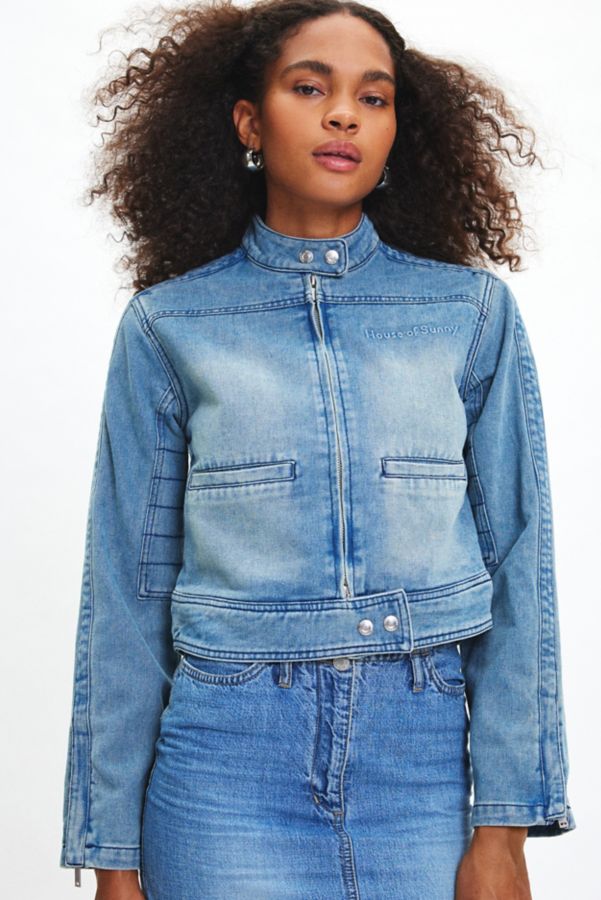 Slide View: 5: Veste En Denim Mini Racing Take A Trip House Of Sunny