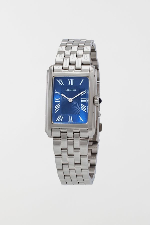 Slide View: 1: Seiko Quartz Blue Dial Watch SWR085P1