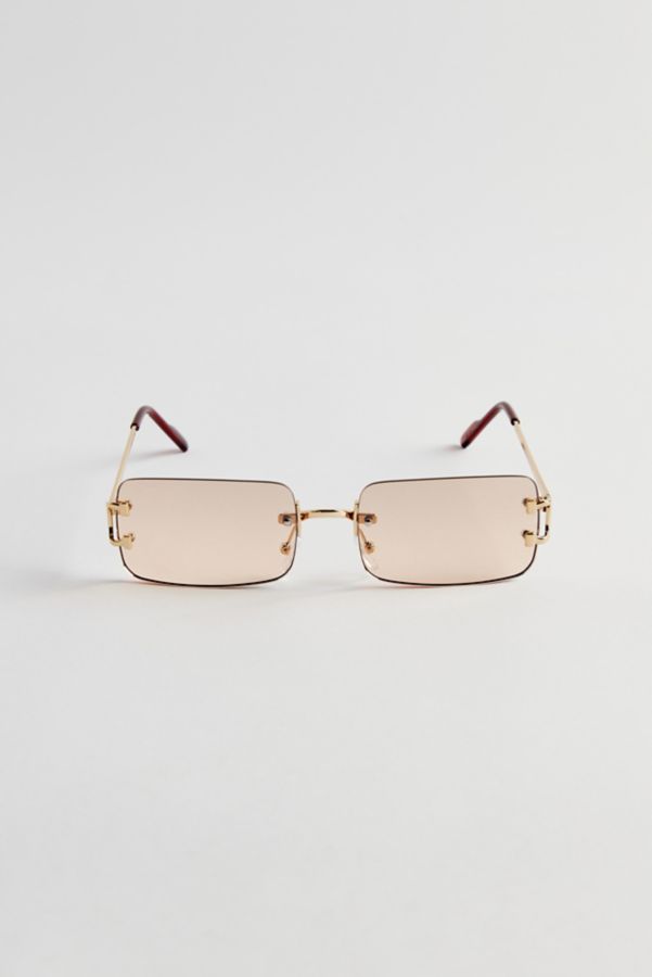 Slide View: 1: Carter Rimless Rectangle Sunglasses