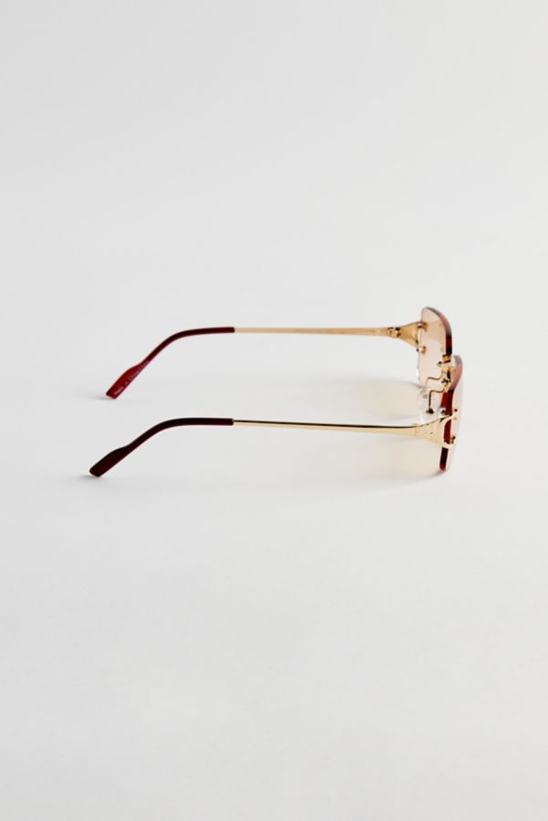 Slide View: 3: Carter Rimless Rectangle Sunglasses