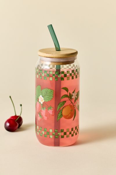 Classic Patterned To-Go Glass Tumbler