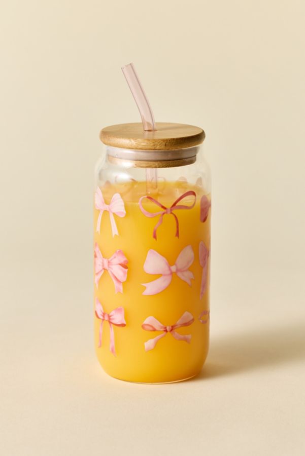 Slide View: 1: Classic Patterned To-Go Glass Tumbler