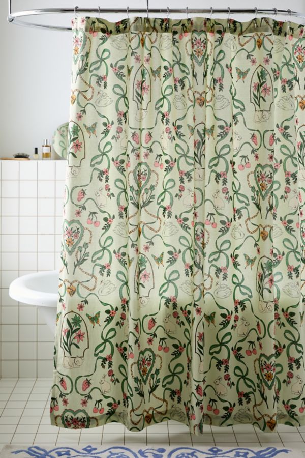 Slide View: 1: Mariya Icon Patterned Shower Curtain