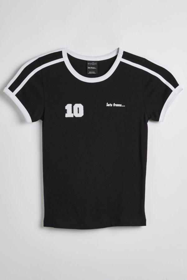 Slide View: 2: iets frans... Soccer Stripe Ringer Baby Tee