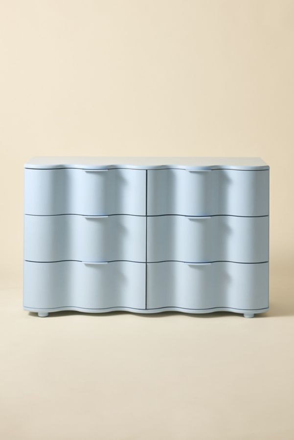 Slide View: 2: Aria 6-Drawer Short Squiggle Dresser