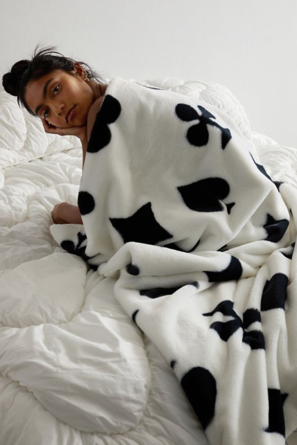 Slide View: 1: Harper Faux Fur Printed Throw Blanket