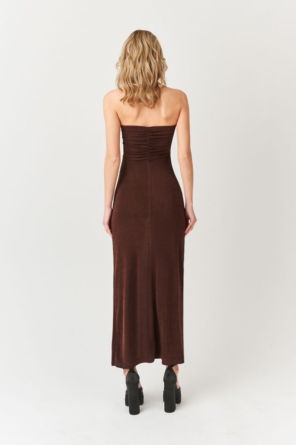 Slide View: 4: Amy Lynn Strapless Rose Ruffle Maxi Dress