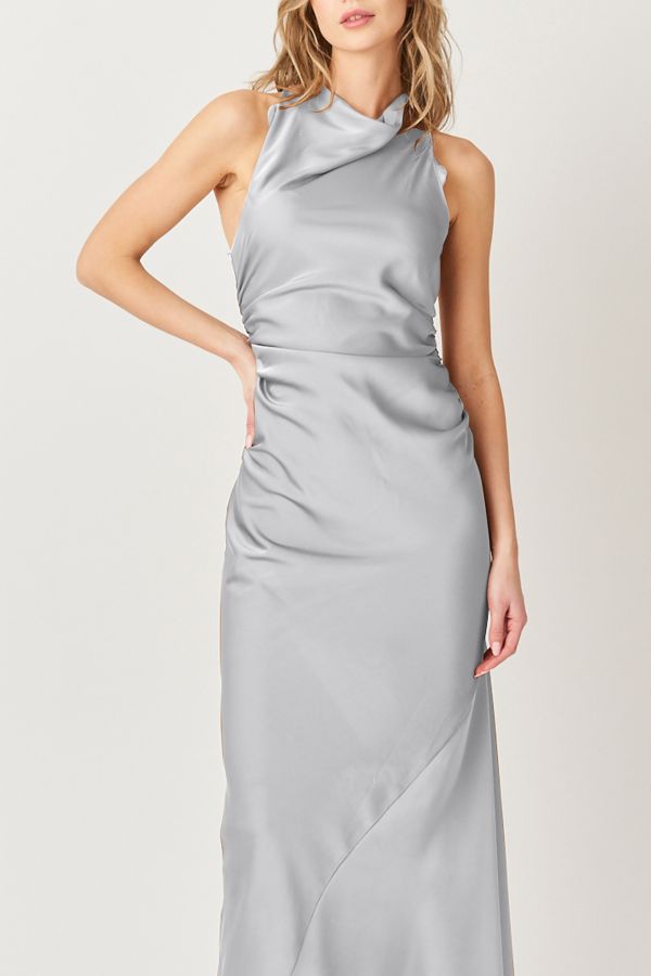 Slide View: 2: Amy Lynn Rue Cowl Neck Satin Maxi Dress