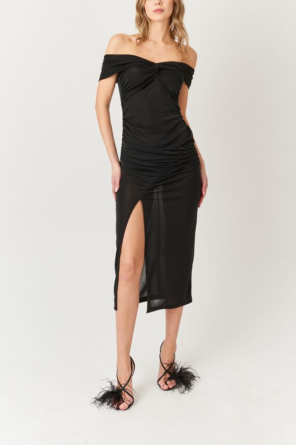 Slide View: 1: Amy Lynn Audrey Off-The-Shoulder Midi Dress