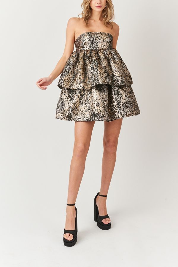 Slide View: 2: Amy Lynn Sara Strapless Ruffle Mini Dress