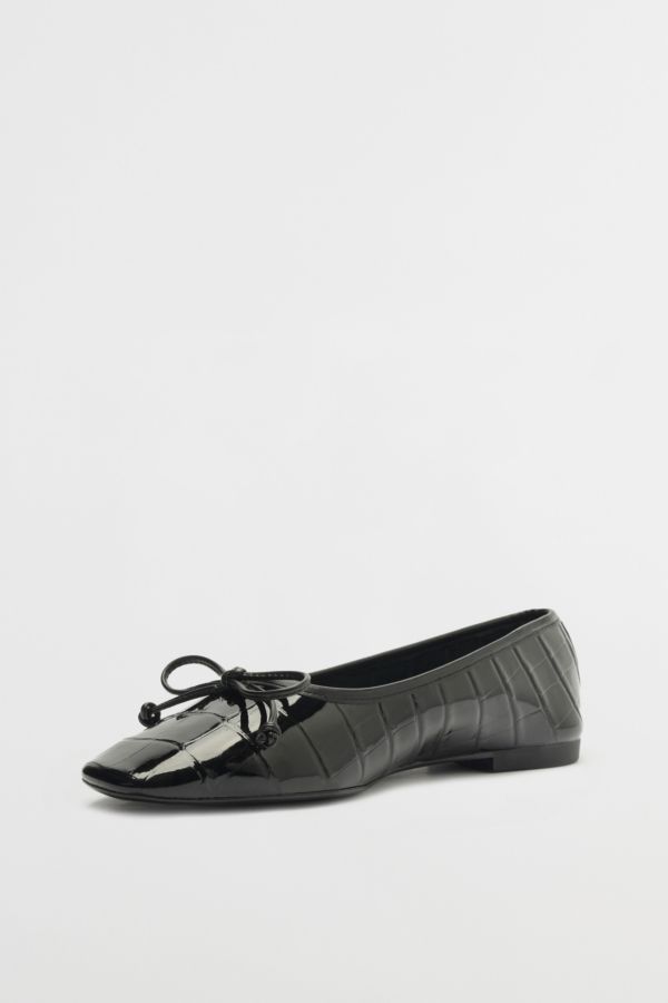 Slide View: 3: Schutz Arissa Leather Croc Ballet Flat