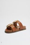 Thumbnail View 4: Schutz Enola Woven Leather Buckle Slide