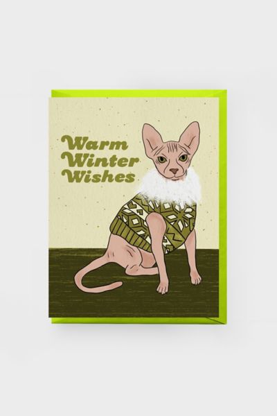 Boss Dotty Sweater Cat Holiday Greeting Card