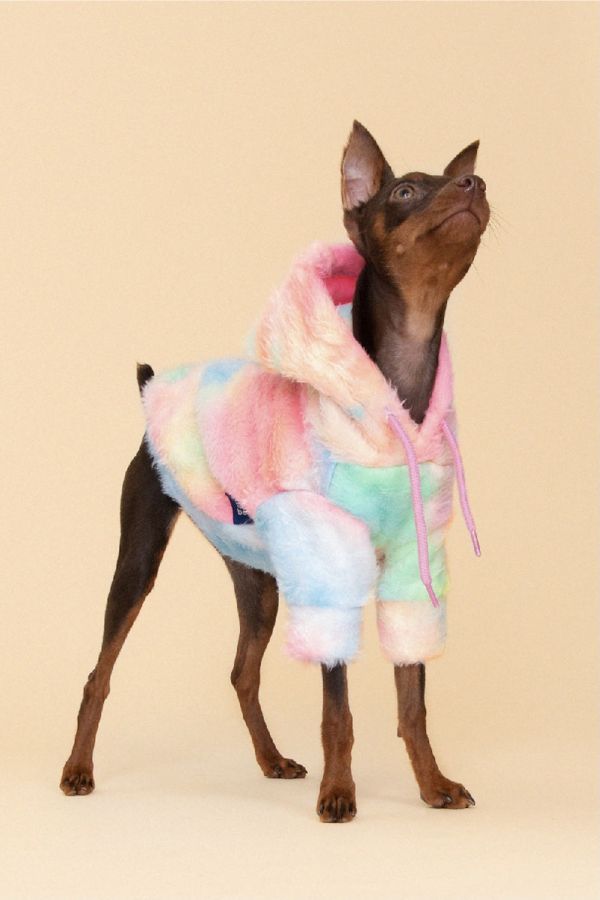 Slide View: 1: Little Beast Tie-Dye Fleece Pet Hoodie