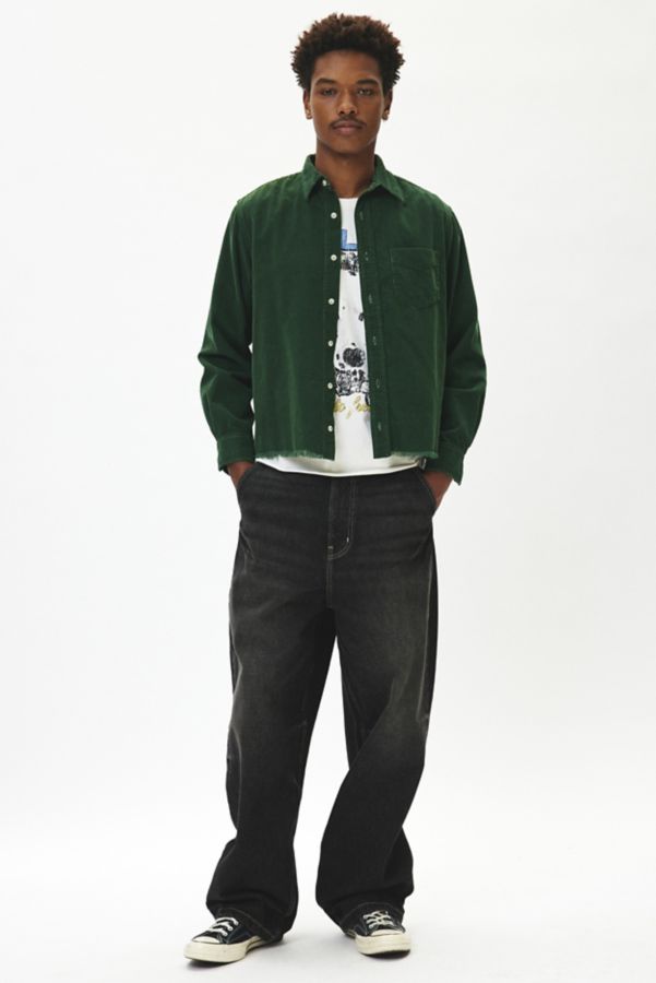 Slide View: 3: Urban Renewal Remade Overdyed Raw Crop Cord Long Sleeve Shirt