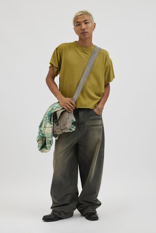 Slide View: 3: Urban Renewal Remade Boxy Cropped Raw Cut Tee