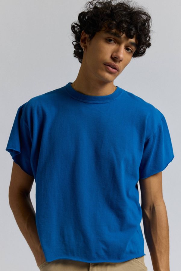 Slide View: 1: Urban Renewal Remade Boxy Cropped Raw Cut Tee