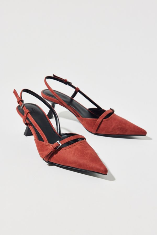 Slide View: 1: UO Capri Buckle Slingback Heel